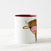 かわいい漫画のウシのマグ ツートーンマグカップ (中央)