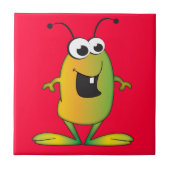 かわいい漫画のエイリアンの侵入 タイル (正面)