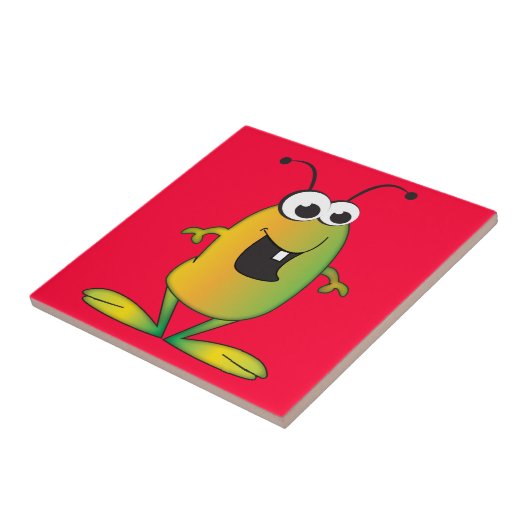 かわいい漫画のエイリアンの侵入 タイル (側面)