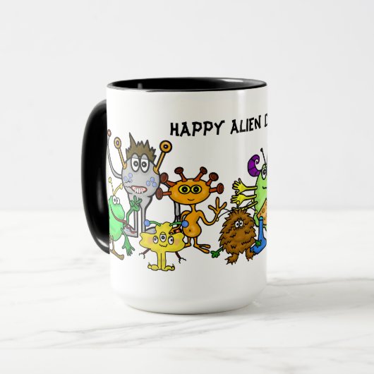 かわいい漫画のエイリアンマグ マグカップ (正面左)