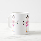 かわいい漫画のエクササイズガールマグ コーヒーマグカップ (正面左)