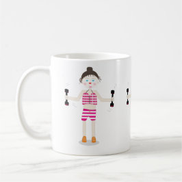 かわいい漫画のエクササイズガールマグ コーヒーマグカップ