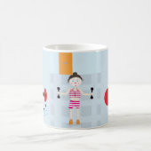 かわいい漫画のエクササイズマグ コーヒーマグカップ (中央)