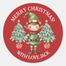 かわいい漫画のエルフの少年からのクリスマスレター