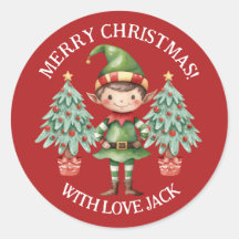 かわいい漫画のエルフの少年 メリークリスマスの手紙
