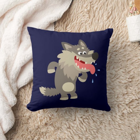 かわいい漫画のオオカミ枕 クッション (ブランケット)