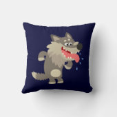 かわいい漫画のオオカミ枕 クッション (裏面)