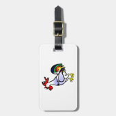 かわいい漫画のオンドリ ラゲッジタグ (正面縦)