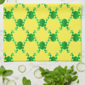 かわいい漫画のカエル キッチンタオル (折り畳み)