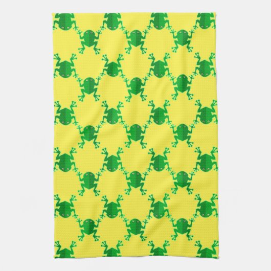 かわいい漫画のカエル キッチンタオル (縦)