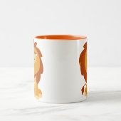 かわいい漫画のカブスの保護パパのライオンおよびマグ ツートーンマグカップ (中央)