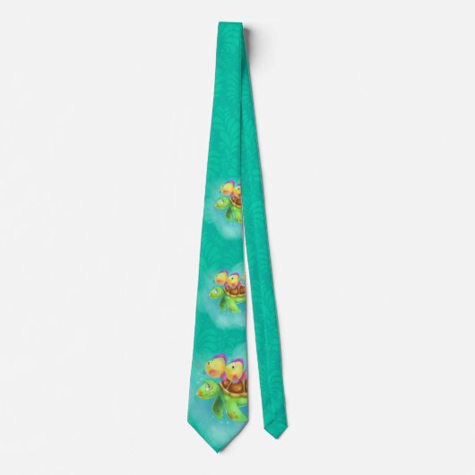 かわいい漫画のカメのタイ ネクタイ (正面)