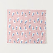 かわいい漫画のカモメを使ったシームレスな柄 タペストリー (正面(横))