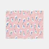 かわいい漫画のカモメを使ったシームレスな柄 フリースブランケット (正面(横))