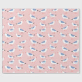 かわいい漫画のカモメを使ったシームレスな柄 ラッピングペーパー (フラット)