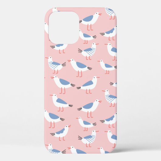 かわいい漫画のカモメを使ったシームレスな柄 Case-Mate iPhoneケース (裏面)