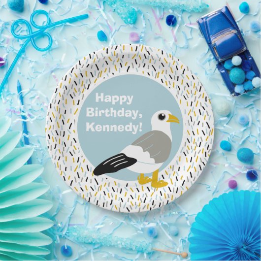 かわいい漫画のカモメパーソナライズされた ペーパープレート (パーティー)