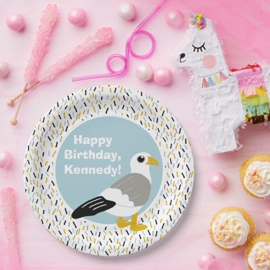 かわいい漫画のカモメパーソナライズされた ペーパープレート (パーティー)