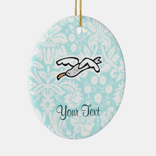 かわいい漫画のカモメ セラミックオーナメント (右)