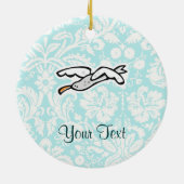 かわいい漫画のカモメ セラミックオーナメント (裏面)