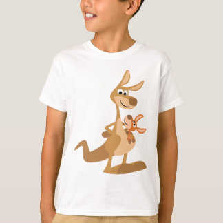 かわいい漫画のカンガルーのミイラおよびJoeyの子供のTシャツ Tシャツ
