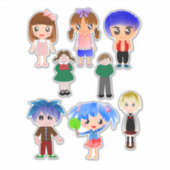 かわいい漫画のキッズクリップアート シール (正面)