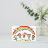 かわいい漫画のキッズレインボーデイケア 名刺 (スタンド正面)