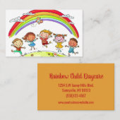 かわいい漫画のキッズレインボーデイケア 名刺 (正面/裏面)
