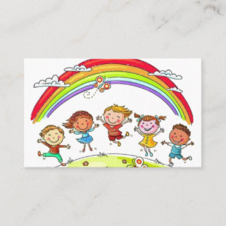かわいい漫画のキッズレインボーデイケア 名刺