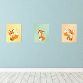 かわいい漫画のキツネ (ウッドフロア)