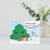 かわいい漫画のキャラクターのクリスマスカード シーズンポストカード (スタンド正面)