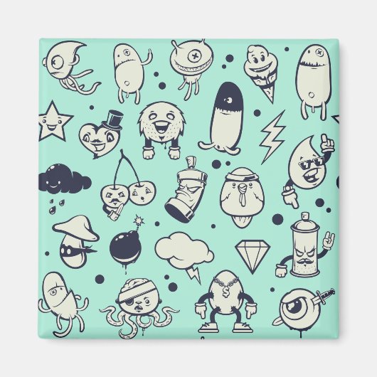 かわいい漫画のキャラクターマグネット マグネット (正面)