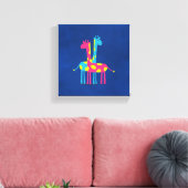 かわいい漫画のキリン キャンバスプリント (インサイチュ (リビング))