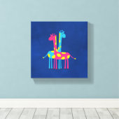 かわいい漫画のキリン キャンバスプリント (インサイチュ (ウッドフロア))