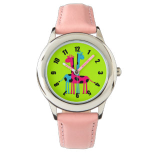 かわいい漫画のキリン 腕時計
