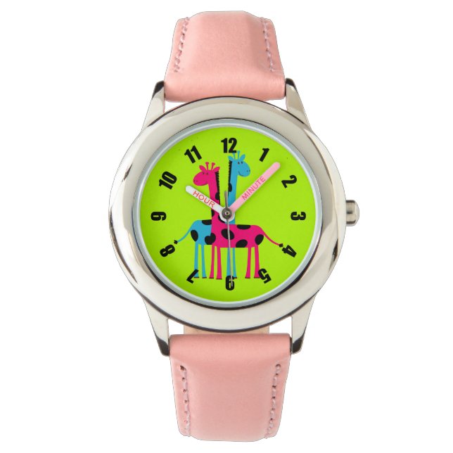 かわいい漫画のキリン 腕時計 (正面)
