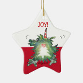 かわいい漫画のキーウィのクリスマスの星のオーナメント セラミックオーナメント (右)