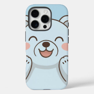 かわいい漫画のクマのケース – うれしそうな笑顔のクマ iPhone 16 PROケース