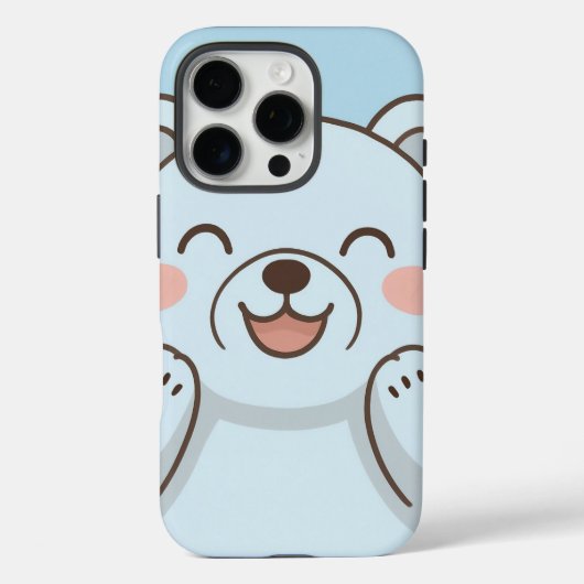かわいい漫画のクマのケース – うれしそうな笑顔のクマ Case-Mate iPhoneケース (裏面)