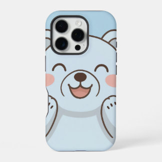 かわいい漫画のクマのケース – うれしそうな笑顔のクマ iPhone 16 PROケース