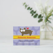 かわいい漫画のクマの子供の写真プロフィール通話カード 名刺 (スタンド正面)