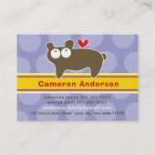 かわいい漫画のクマの子供の写真プロフィール通話カード 名刺 (正面)