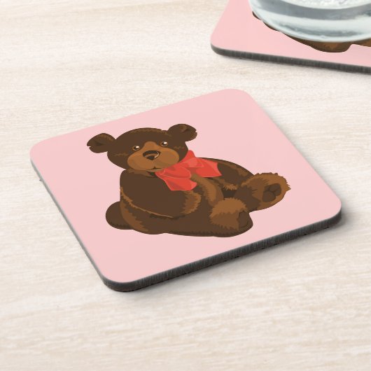 かわいい漫画のクマ コースター (左側)