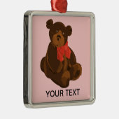 かわいい漫画のクマ メタルオーナメント (右)