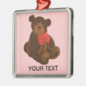かわいい漫画のクマ メタルオーナメント (左)
