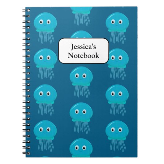 かわいい漫画のクラゲ ノートブック (正面)