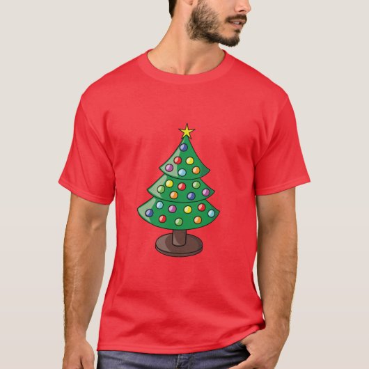 かわいい漫画のクリスマスツリー Tシャツ (正面)