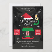 かわいい漫画のクリスマスデザインパーティー 招待状 (正面)