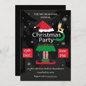 かわいい漫画のクリスマスデザインパーティー 招待状 (正面/裏面)