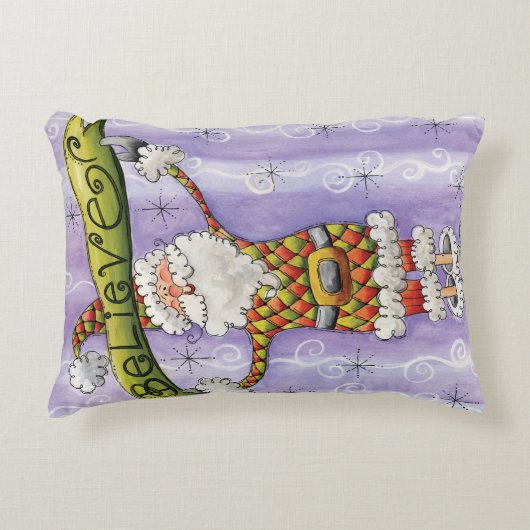 かわいい漫画のクリスマス信じ、私はサンタで アクセントクッション (正面)